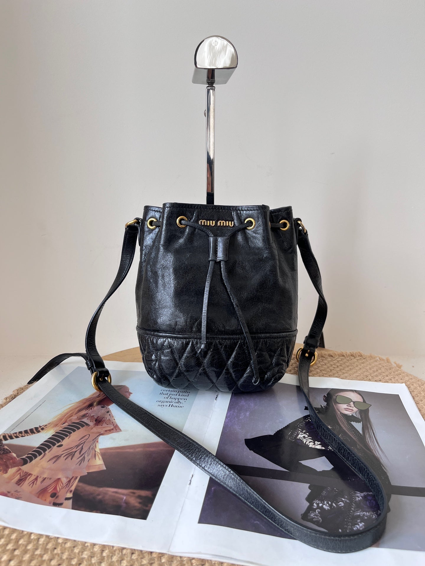Miu Miu Leather Bucket & Drawstring Bag