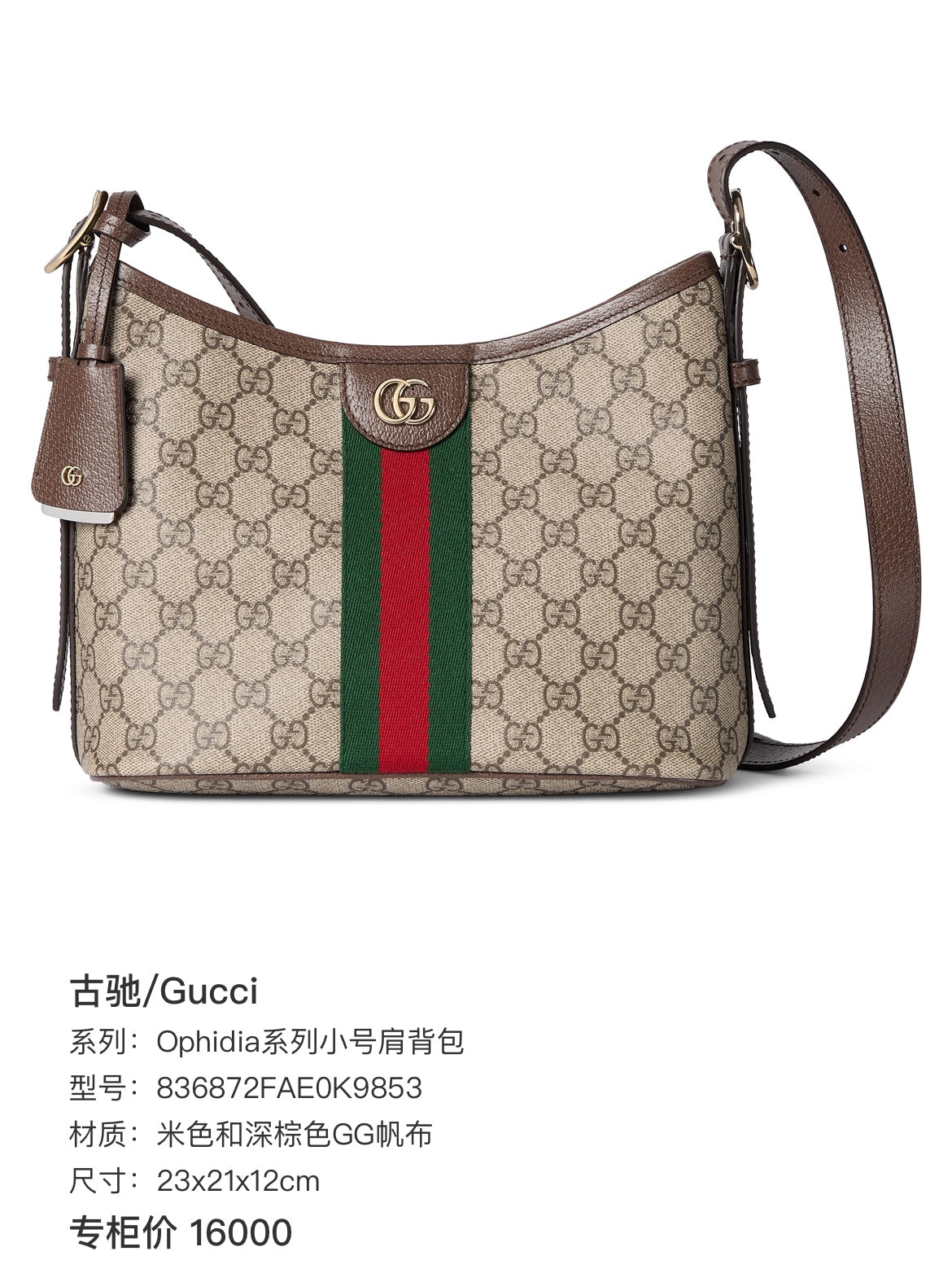 Gucci Ophidia Collection Small Shoulder Bag Canvas Shoulder Bag 836872FAE0K9853