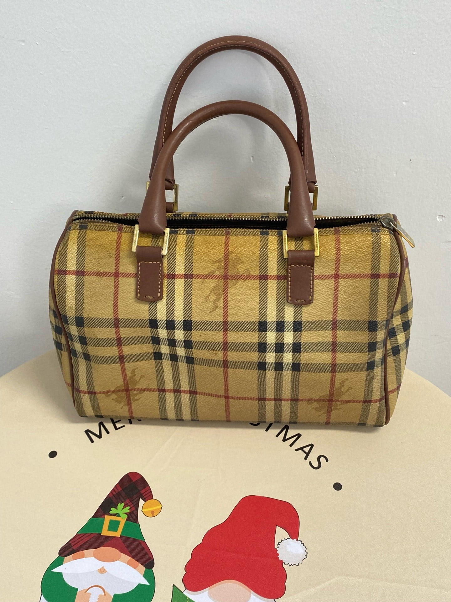 Burberry Medium-sized plaid bowling bag Satchel 80713551