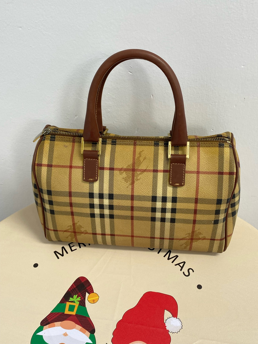 Burberry Medium-sized plaid bowling bag Satchel 80713551