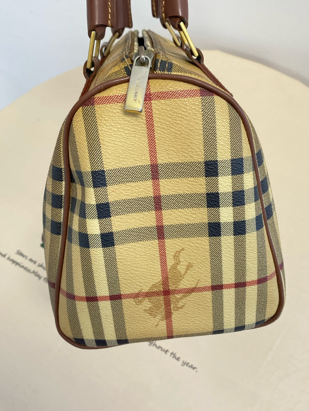 Burberry Medium-sized plaid bowling bag Satchel 80713551