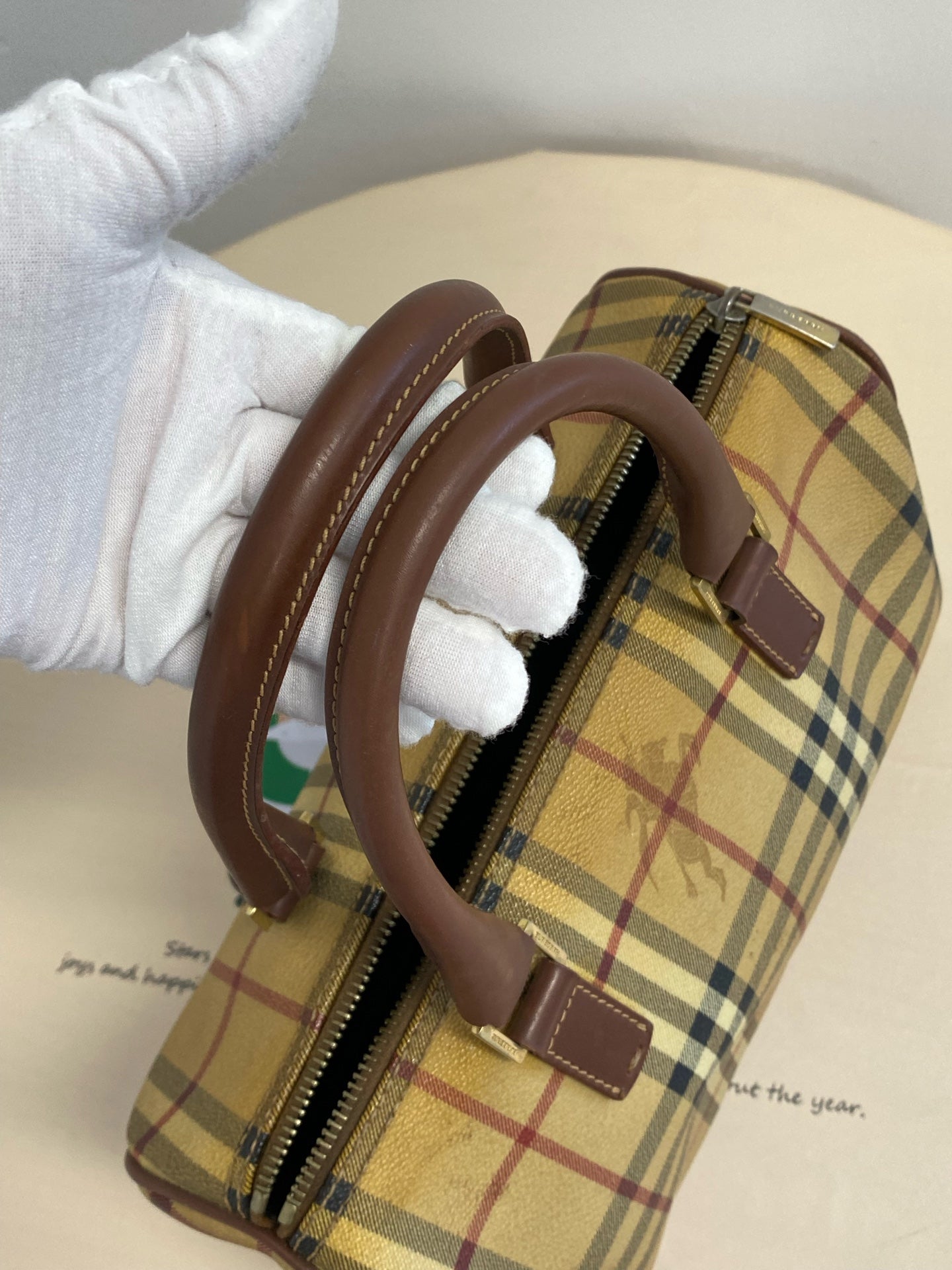 Burberry Medium-sized plaid bowling bag Satchel 80713551