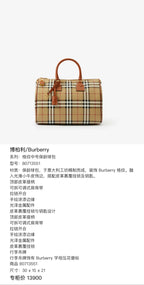 Burberry Medium-sized plaid bowling bag Satchel 80713551