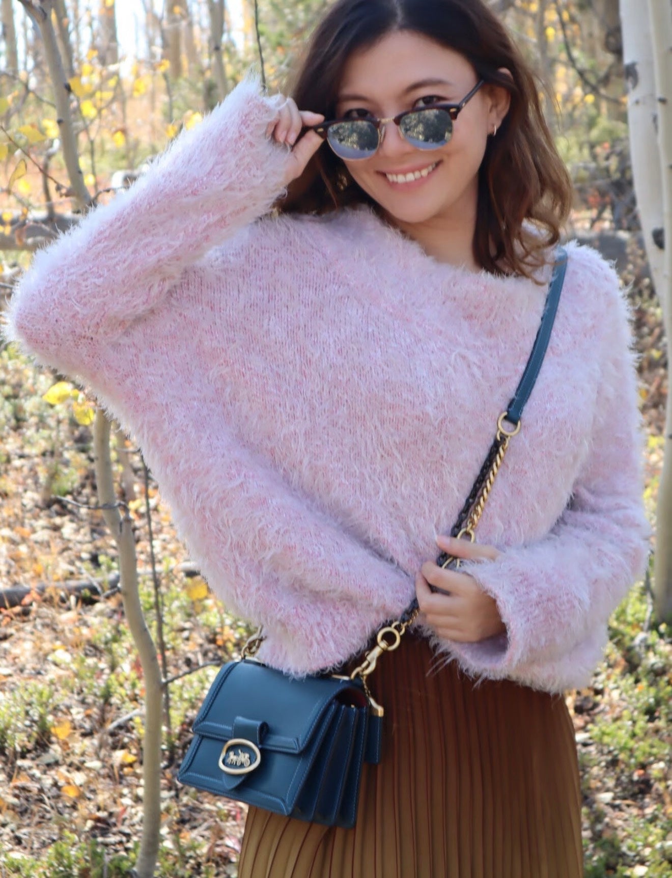 Coach Leather Blue Shoulder Bag