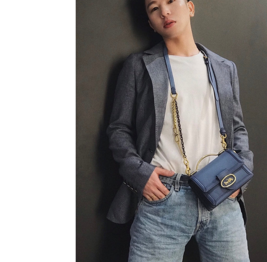 Coach Leather Blue Shoulder Bag