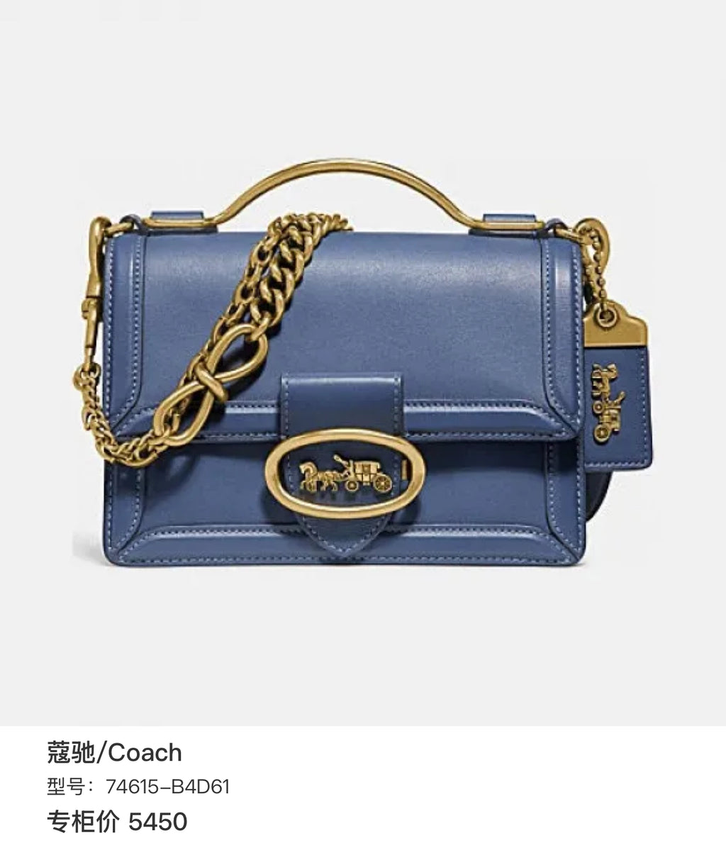 Coach Leather Blue Shoulder Bag