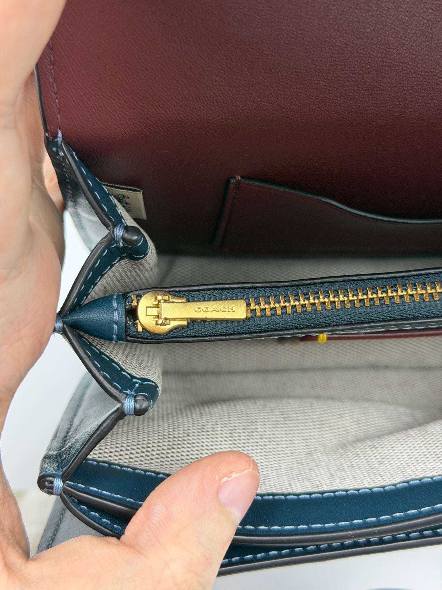 Coach Leather Blue Shoulder Bag