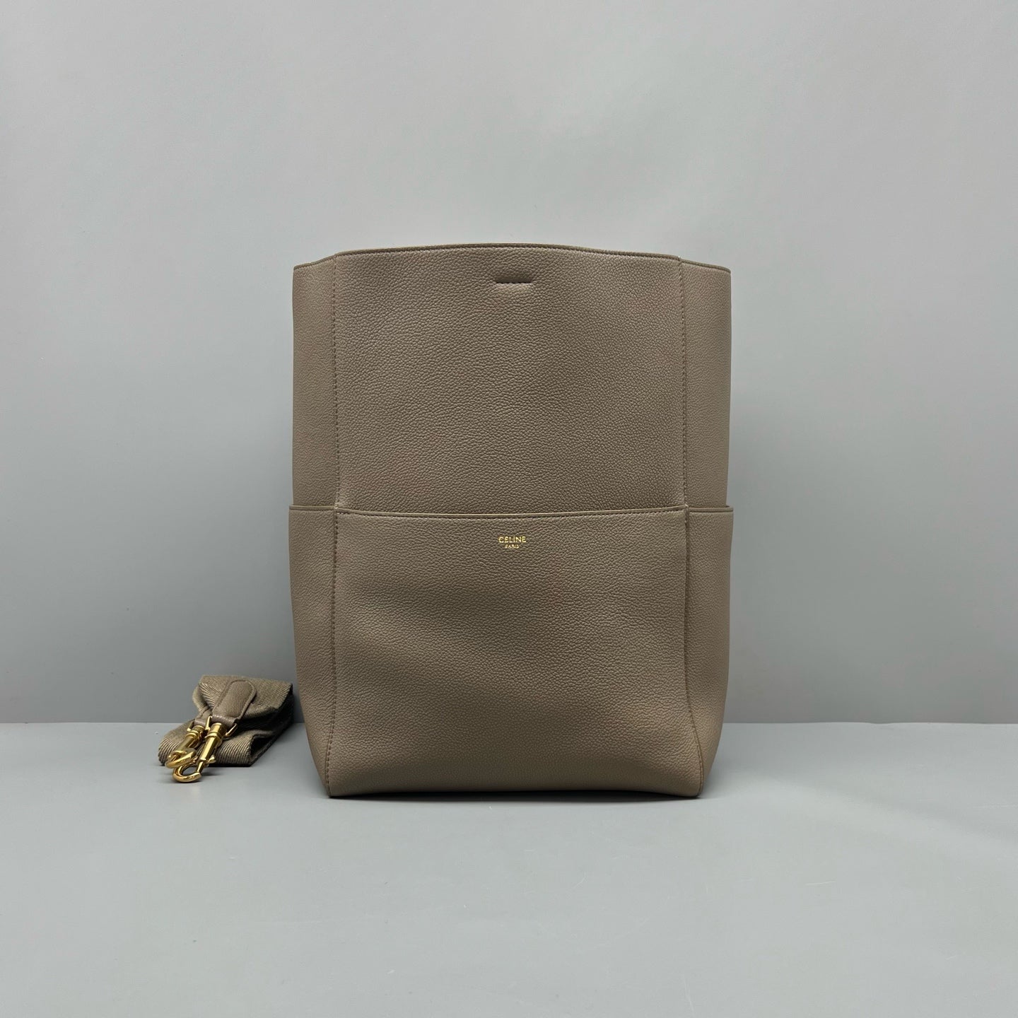 Celine Gray Bucket & Drawstring Bag