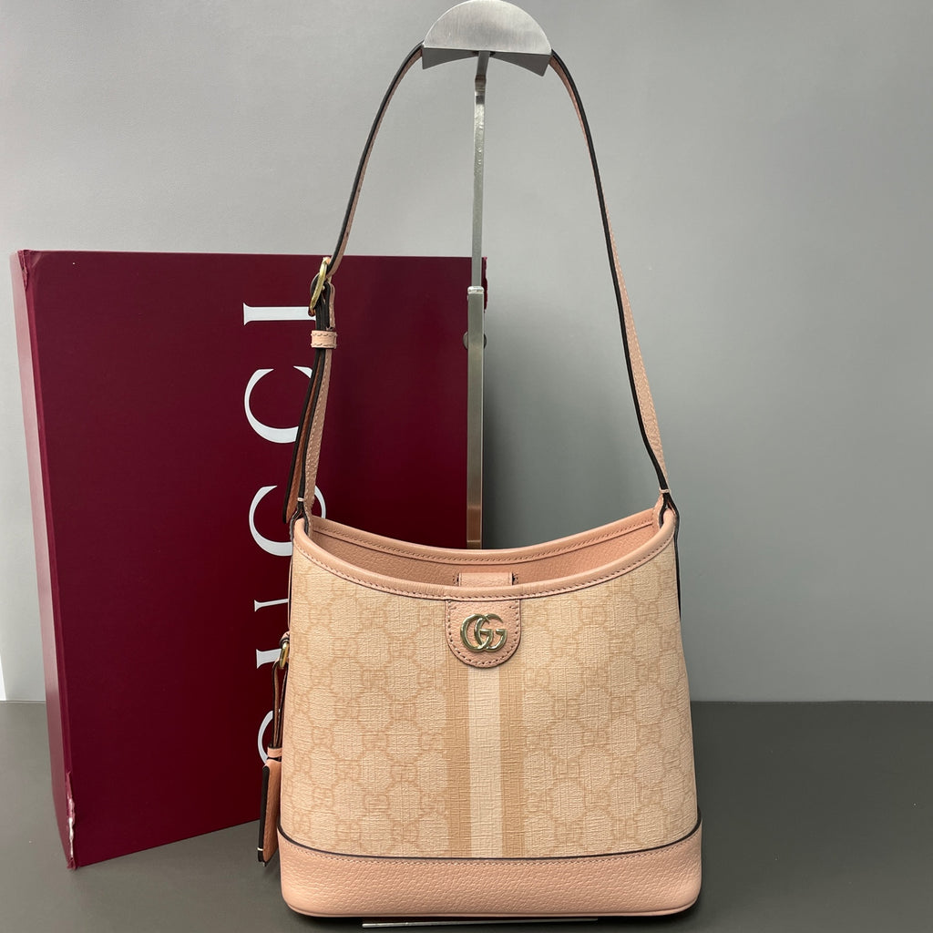 Gucci Canvas Pink Bucket & Drawstring Bag