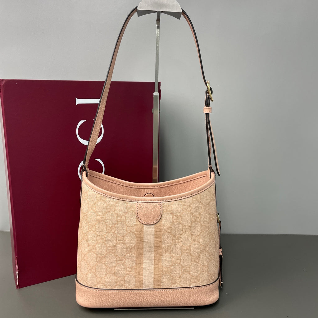 Gucci Canvas Pink Bucket & Drawstring Bag