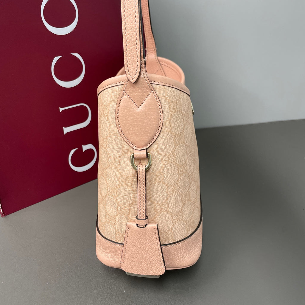 Gucci Canvas Pink Bucket & Drawstring Bag