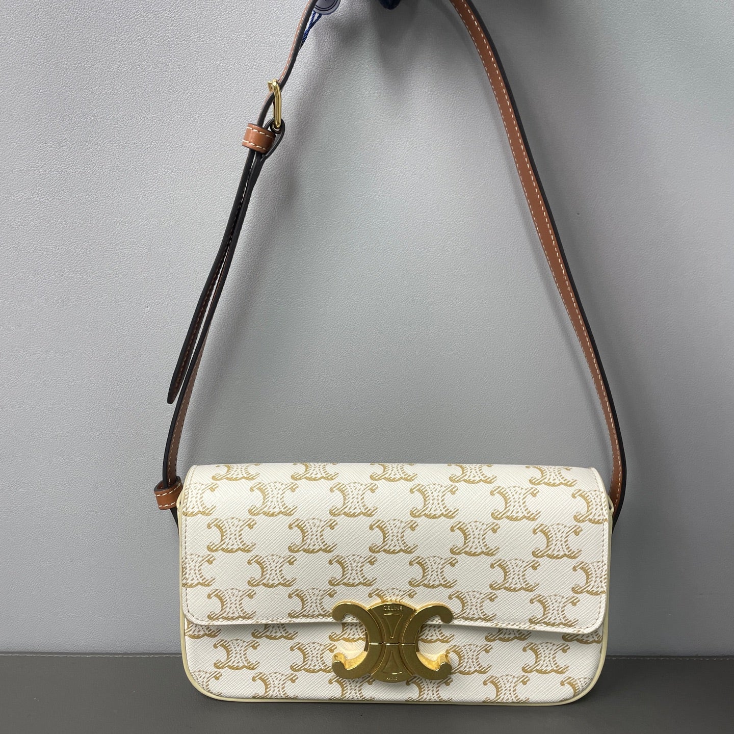 Celine Metal White Shoulder Bag