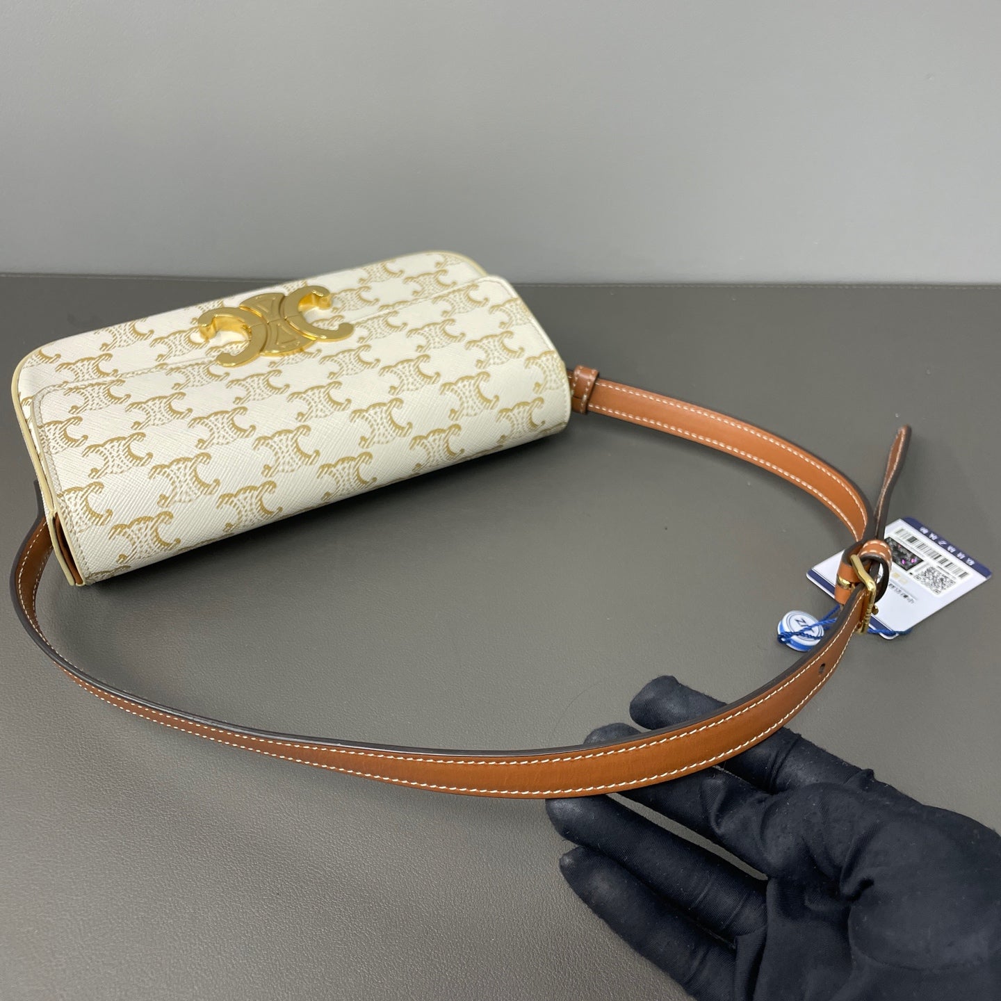 Celine Metal White Shoulder Bag