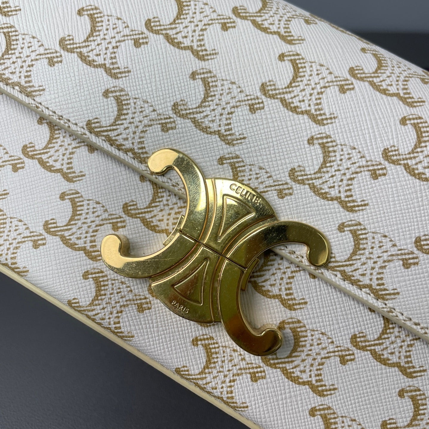 Celine Metal White Shoulder Bag