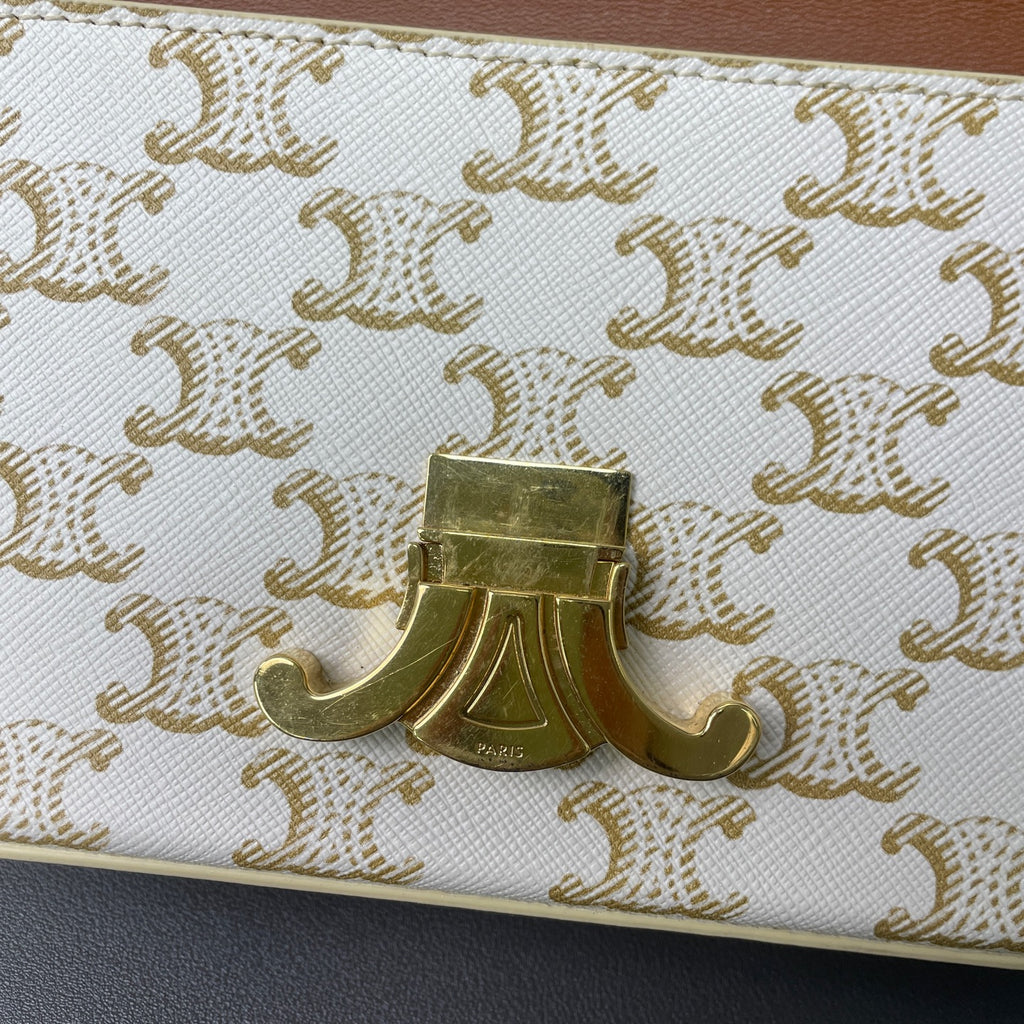 Celine Metal White Shoulder Bag