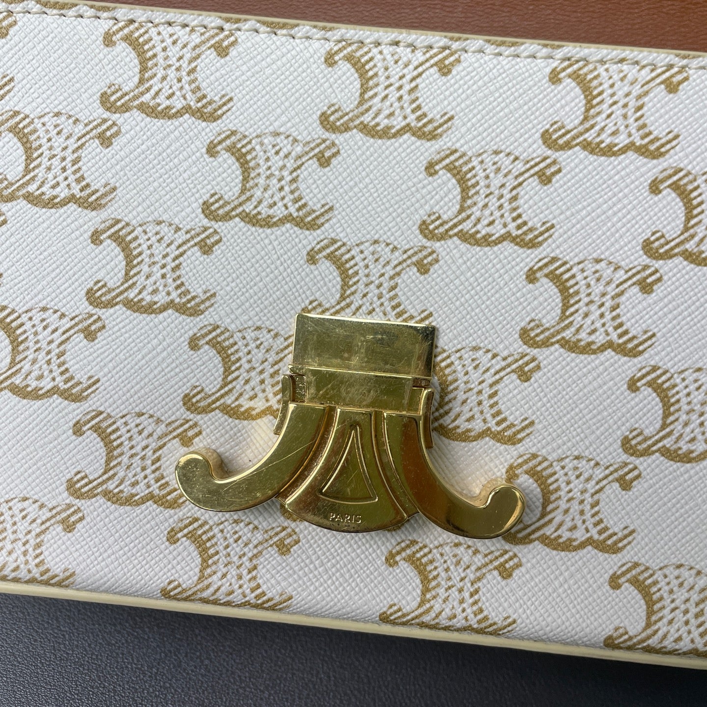 Celine Metal White Shoulder Bag