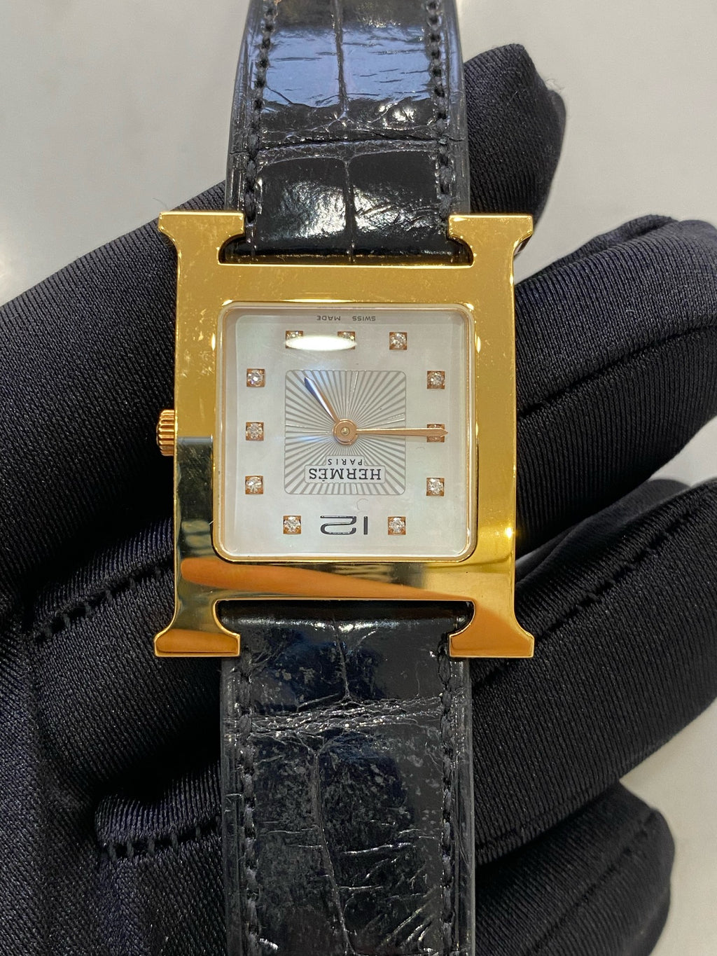 Hermes Black Quartz watch