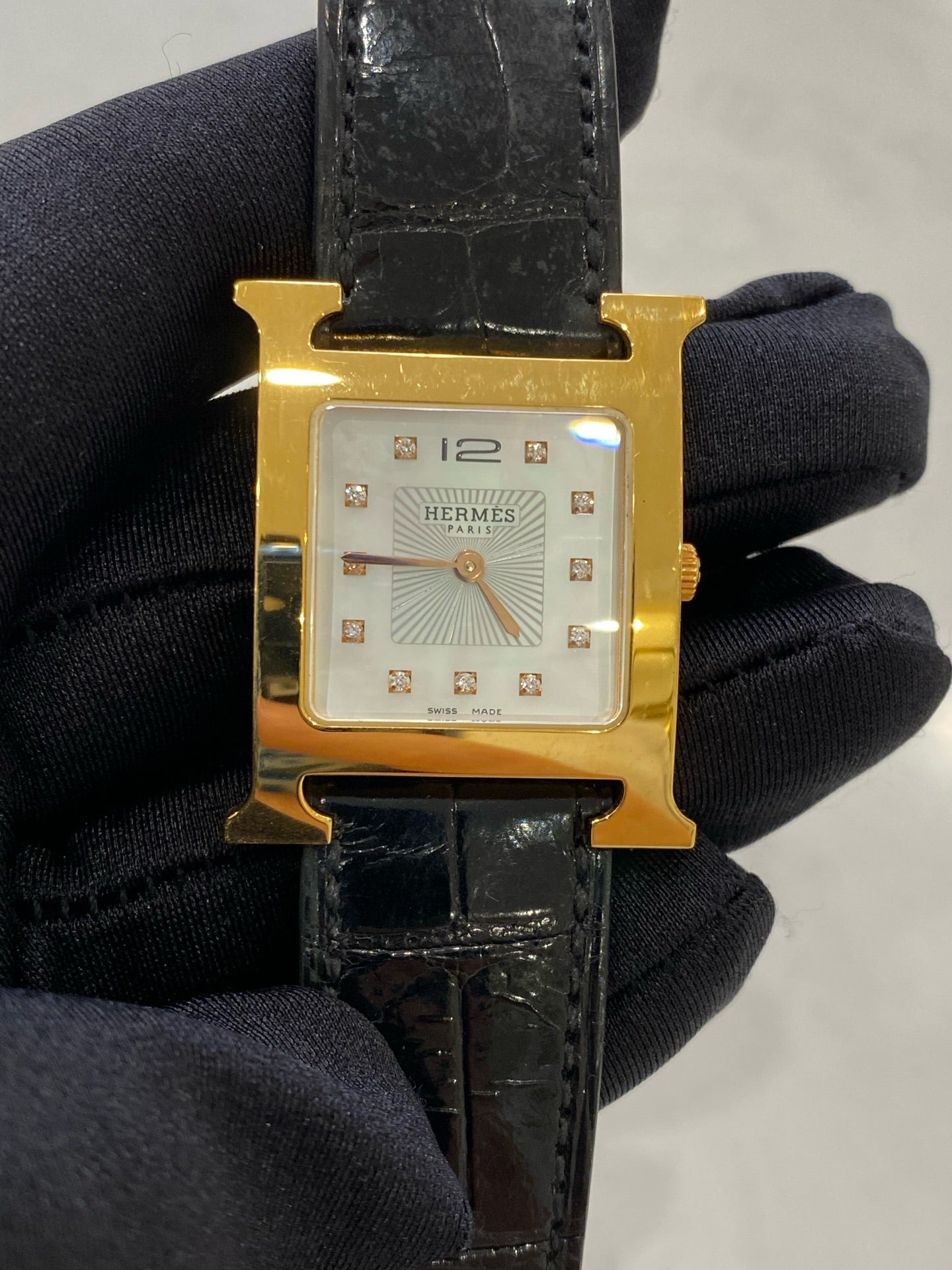 Hermes Black Quartz watch
