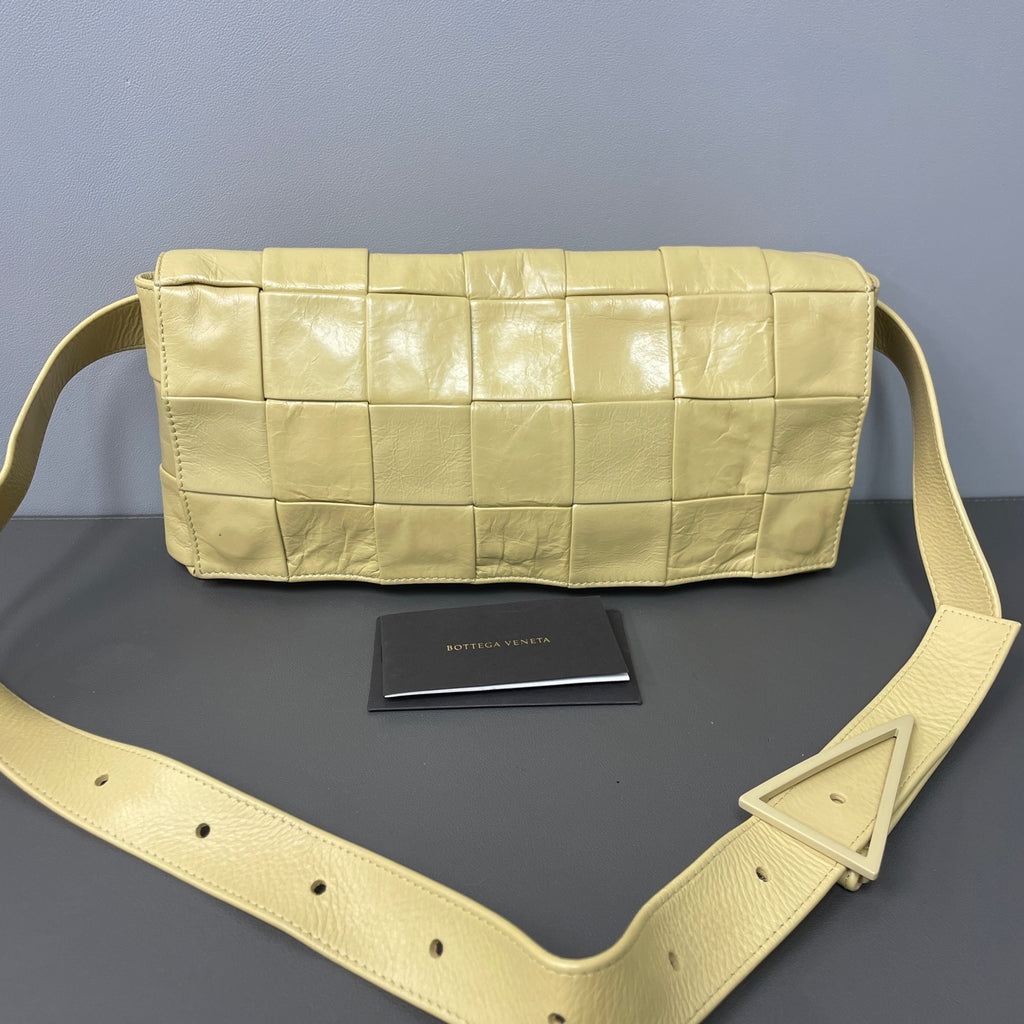Bottega Veneta Alcantara Yellow Sling Bag