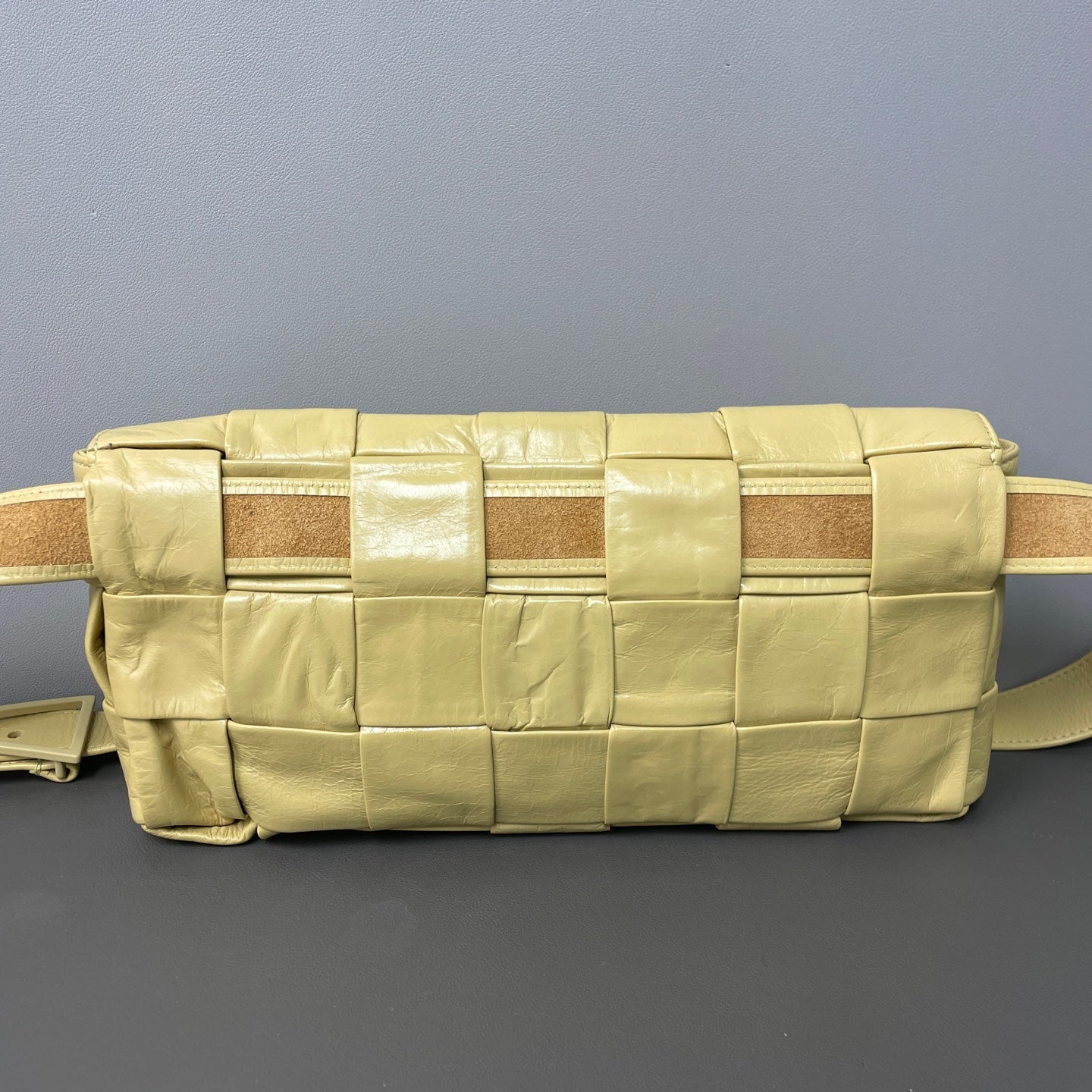Bottega Veneta Alcantara Yellow Sling Bag