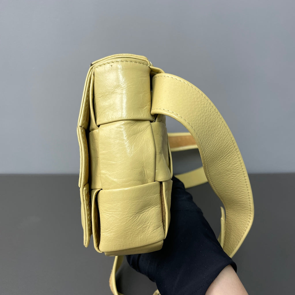 Bottega Veneta Alcantara Yellow Sling Bag