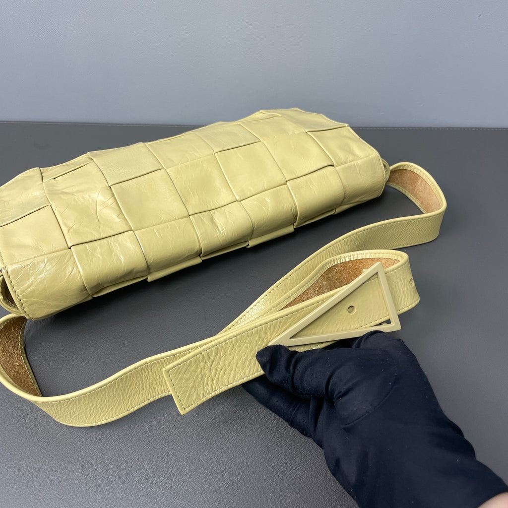 Bottega Veneta Alcantara Yellow Sling Bag