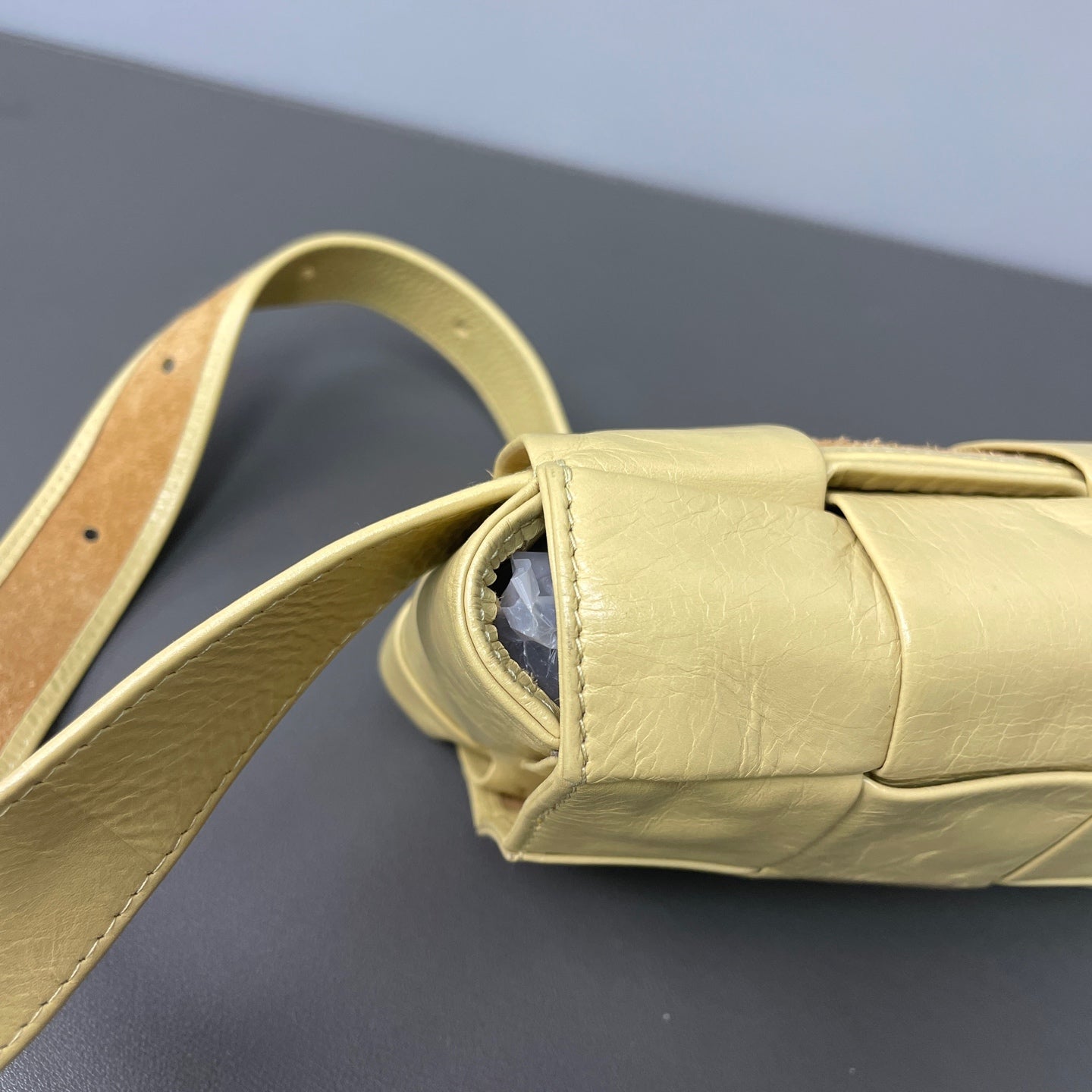 Bottega Veneta Alcantara Yellow Sling Bag