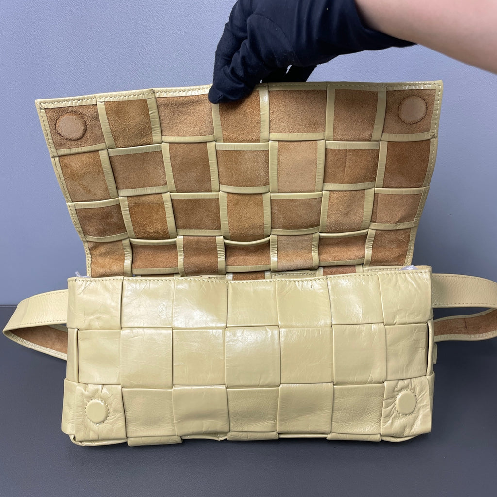 Bottega Veneta Alcantara Yellow Sling Bag