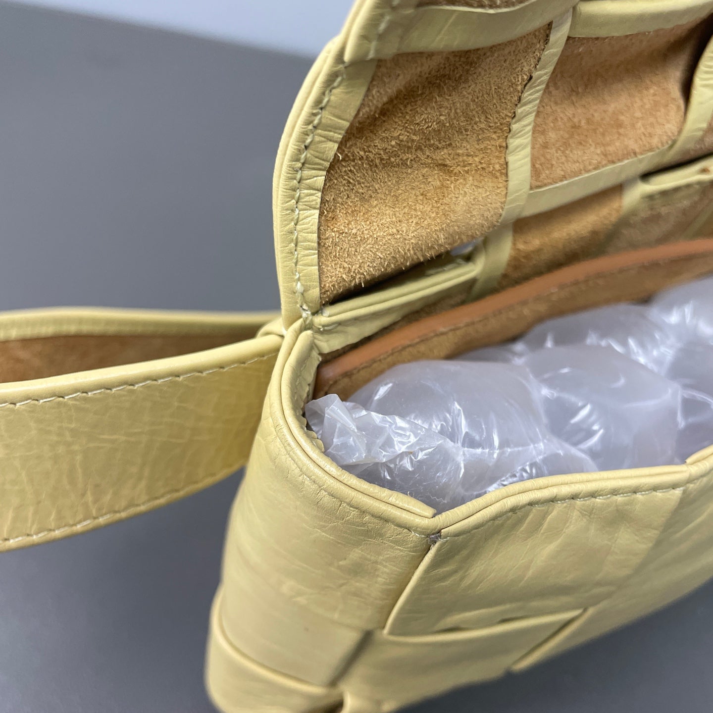 Bottega Veneta Alcantara Yellow Sling Bag
