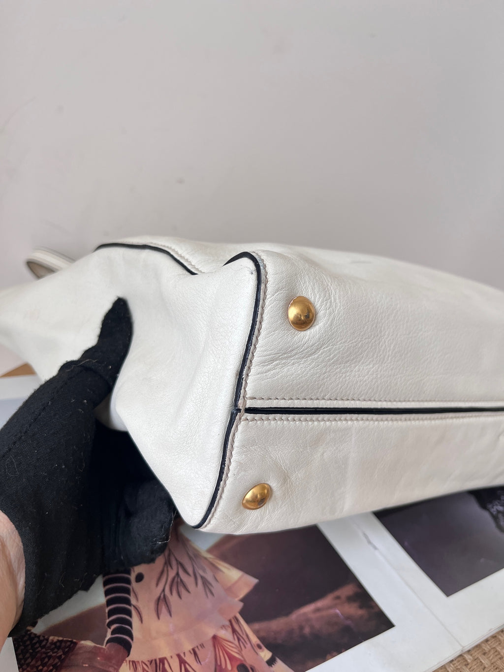 Miu Miu Leather White Tote