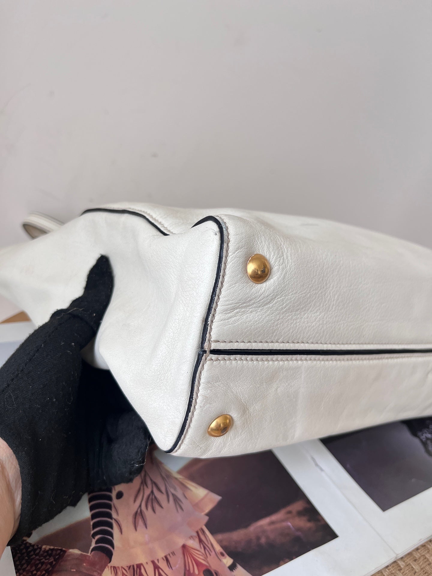 Miu Miu Leather White Tote