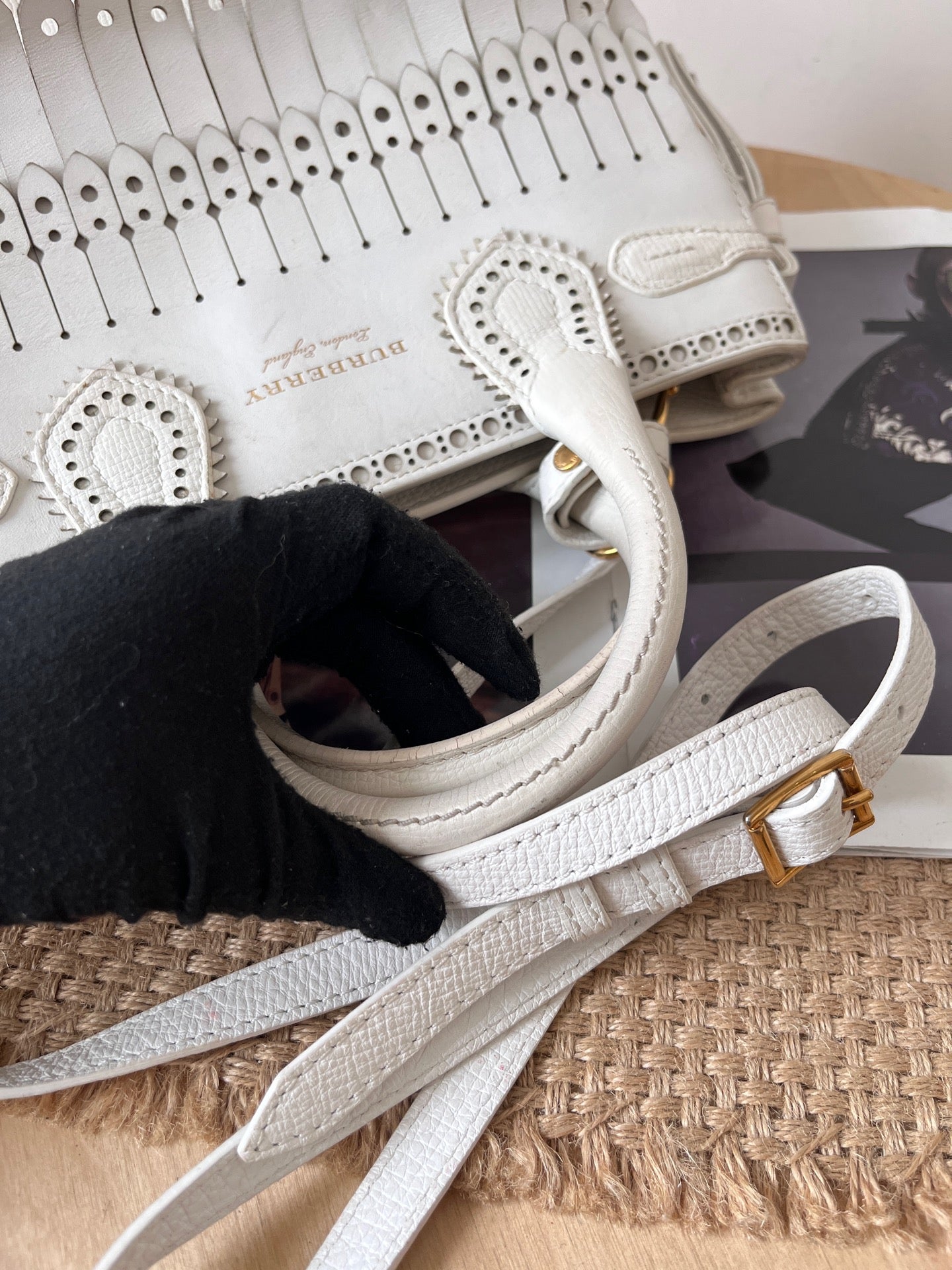 Burberry Leather White Satchel
