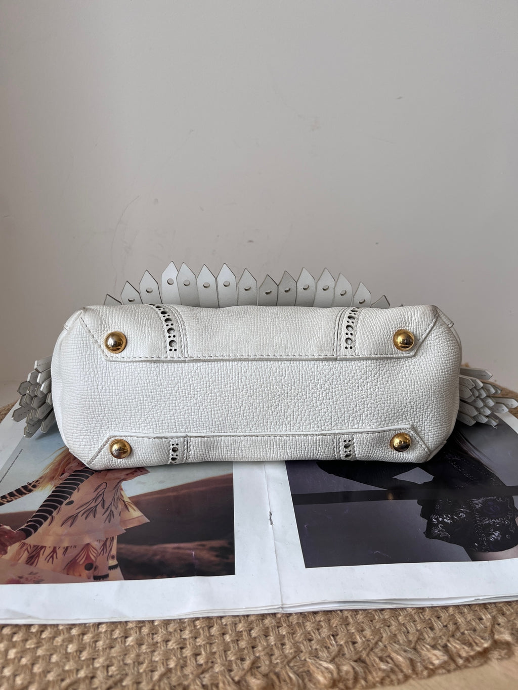 Burberry Leather White Satchel