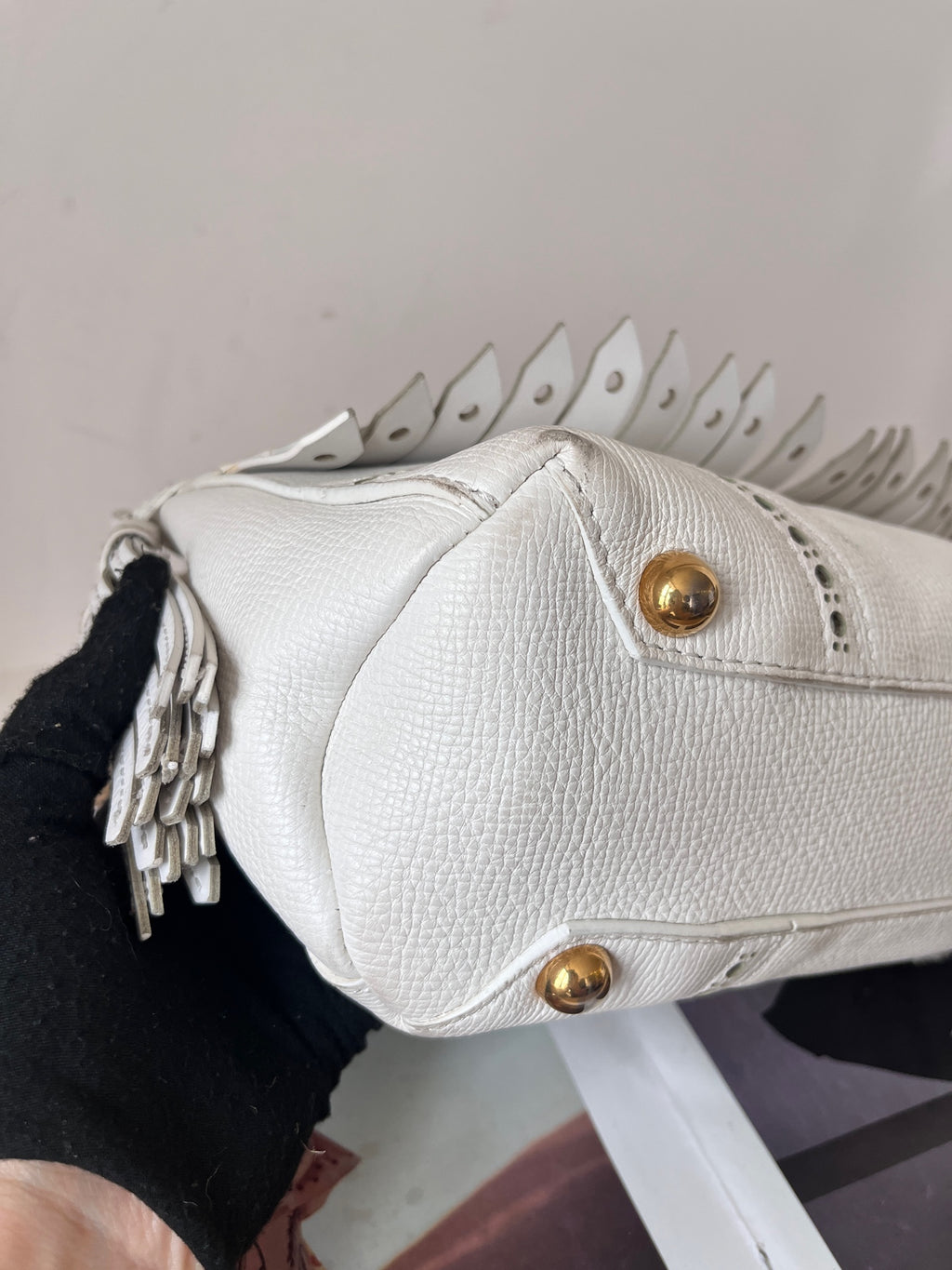 Burberry Leather White Satchel