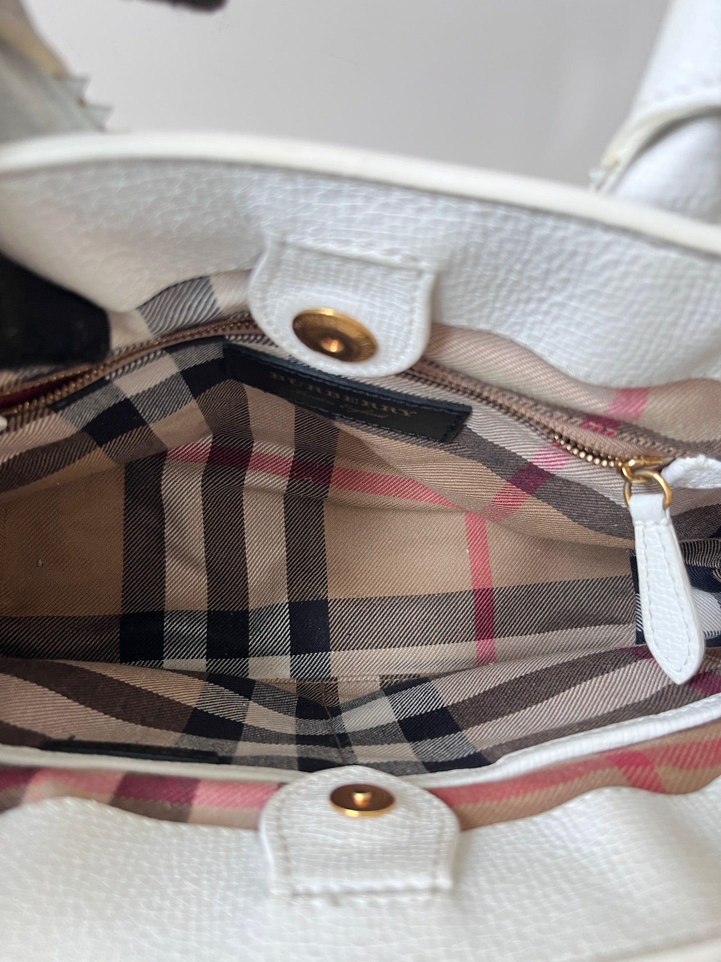 Burberry Leather White Satchel