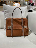 Prada Alcantara Brown Messenger Bag