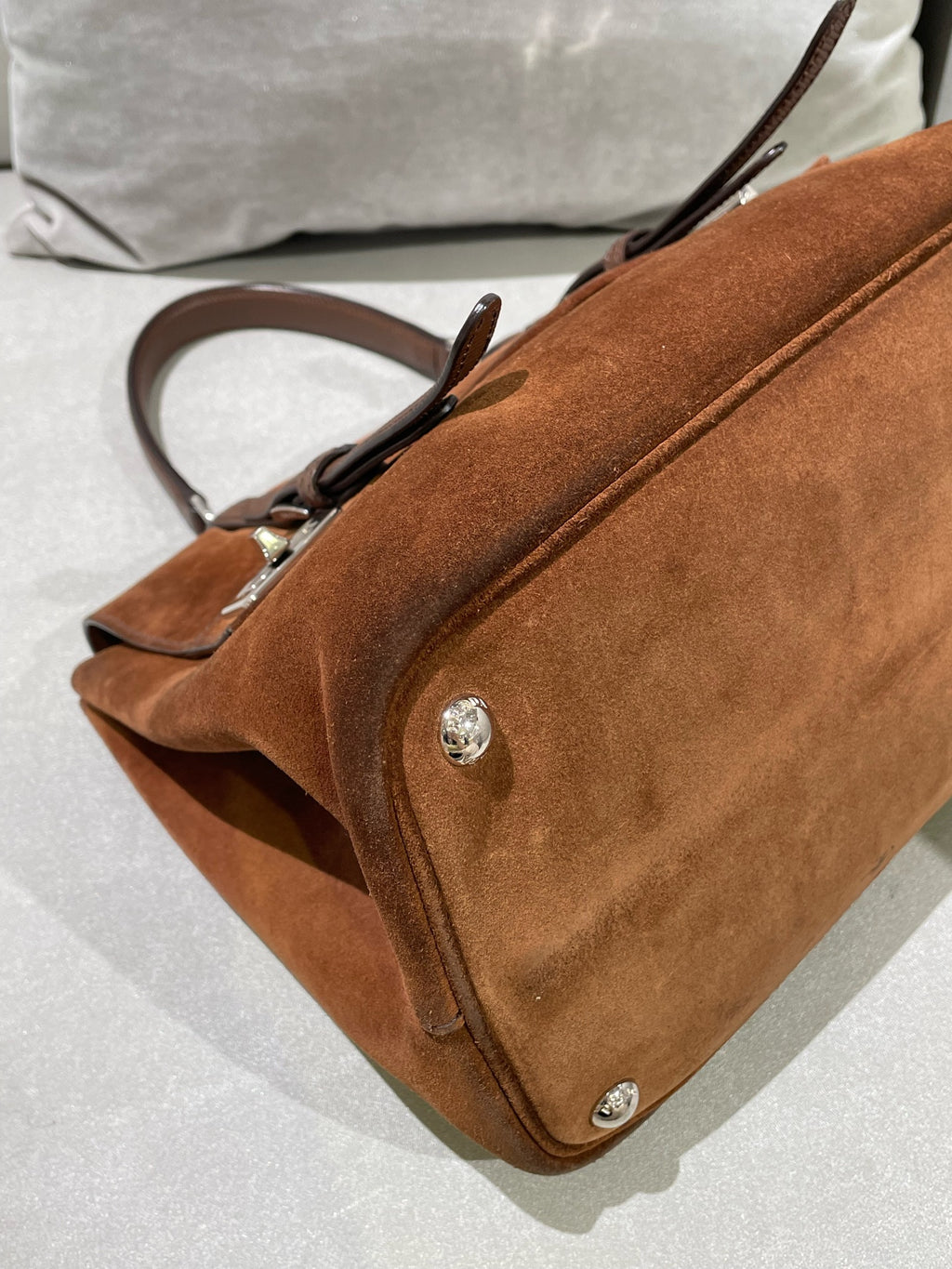 Prada Alcantara Brown Messenger Bag