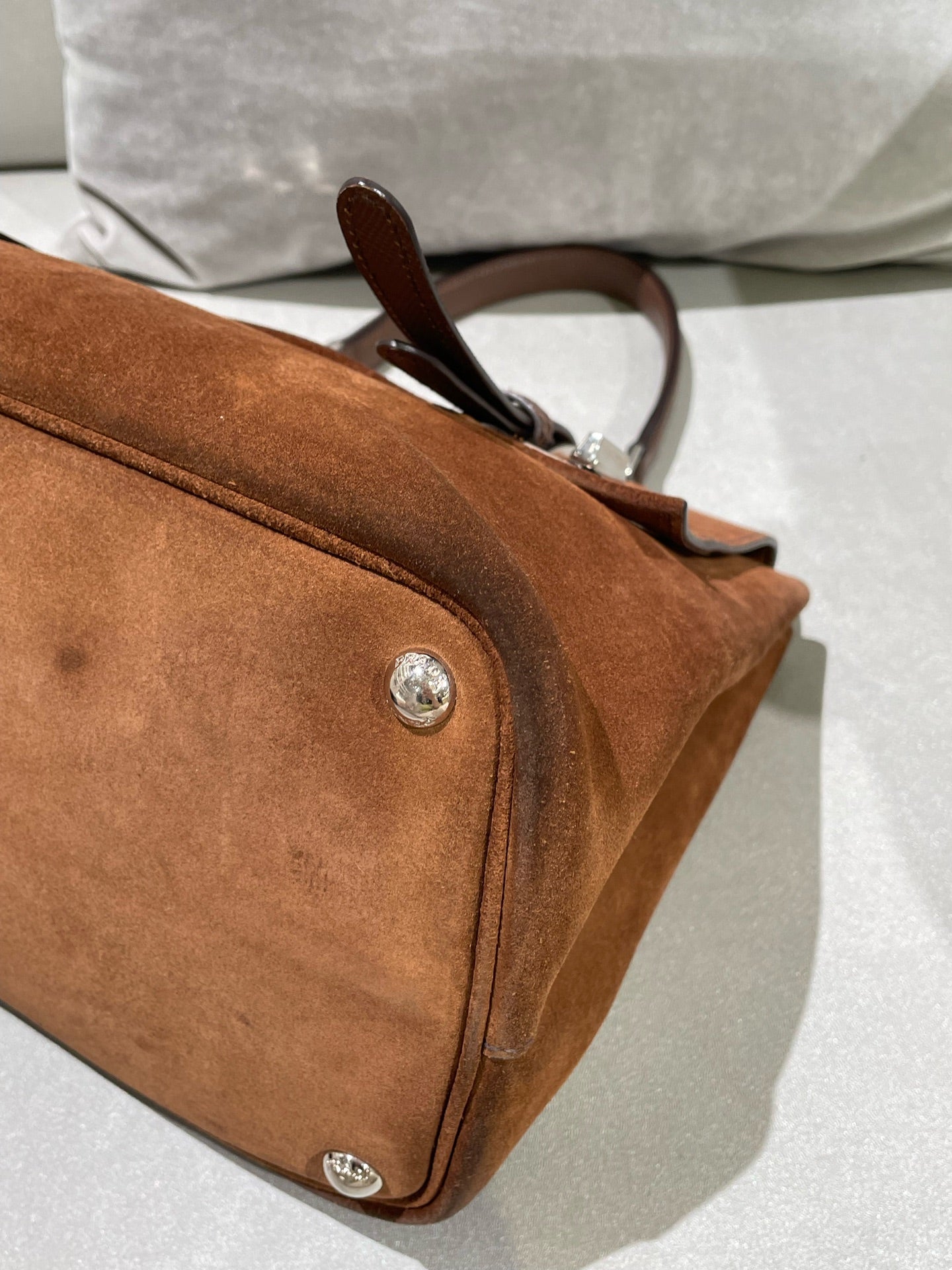 Prada Alcantara Brown Messenger Bag