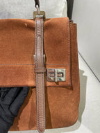 Prada Alcantara Brown Messenger Bag