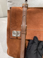 Prada Alcantara Brown Messenger Bag