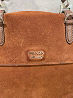 Prada Alcantara Brown Messenger Bag