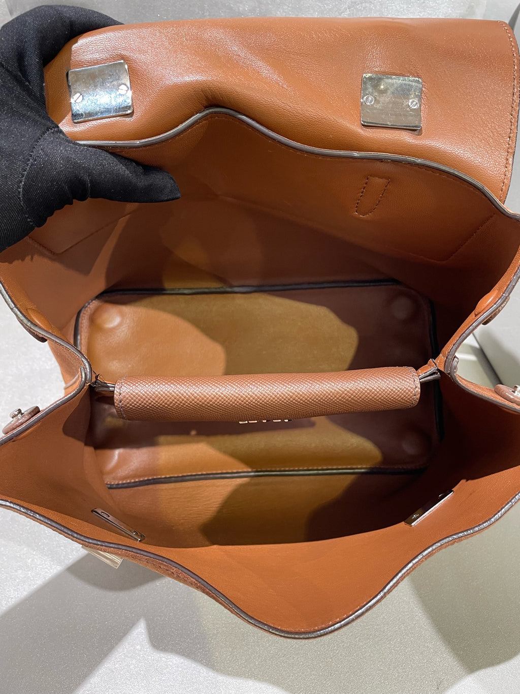 Prada Alcantara Brown Messenger Bag