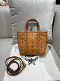 MCM Aren Visetos Zippered Shopping Bag Crossbody MWPAATN04CO001