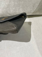 Saint laurent LE CASSANDRE pebble-grain sheepskin chain clutch bag Black Shoulder Bag 853610AACYT1000