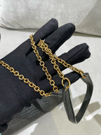 Saint laurent LE CASSANDRE pebble-grain sheepskin chain clutch bag Black Shoulder Bag 853610AACYT1000