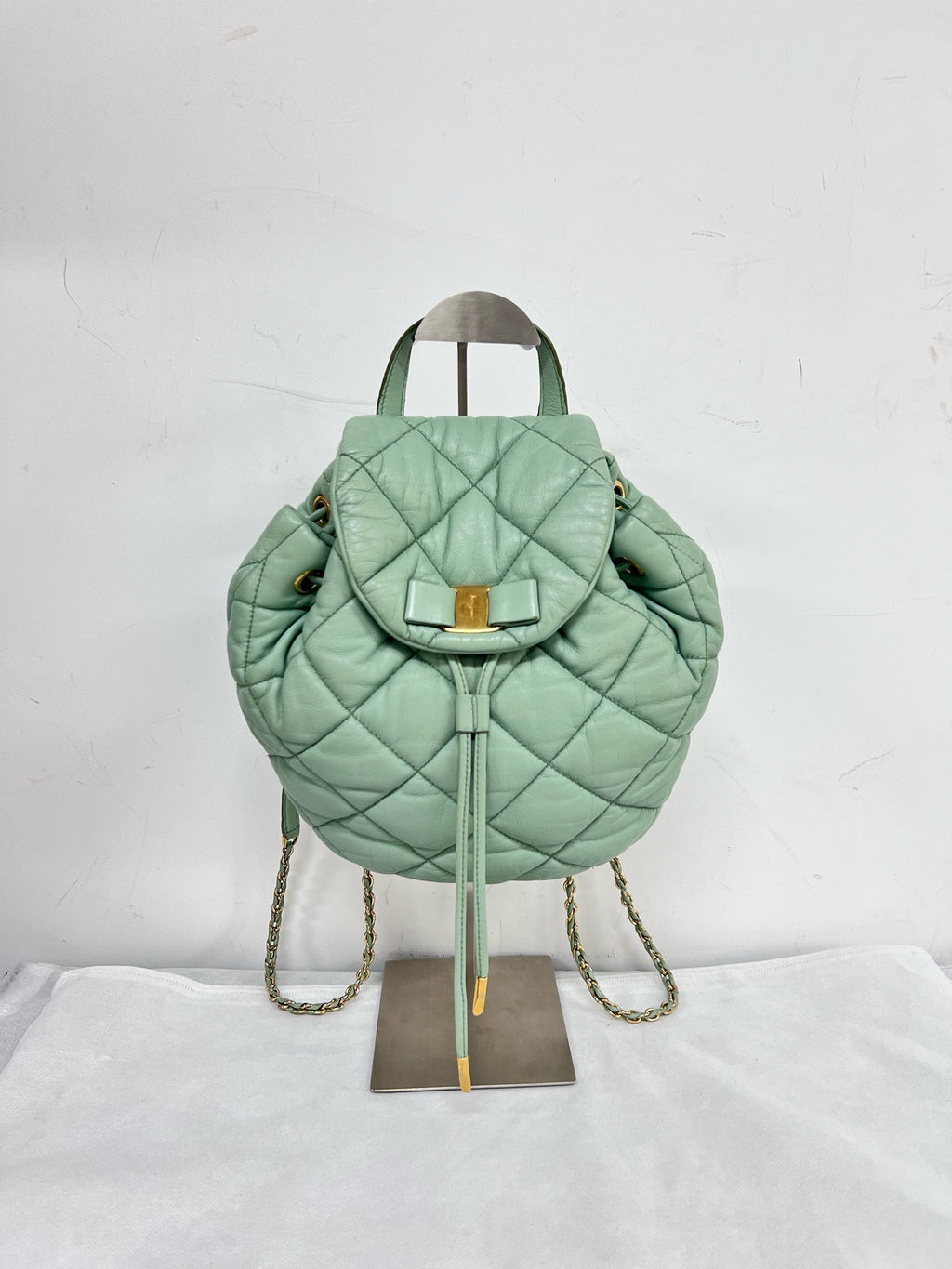 Salvatore Ferragamo Green Backpack