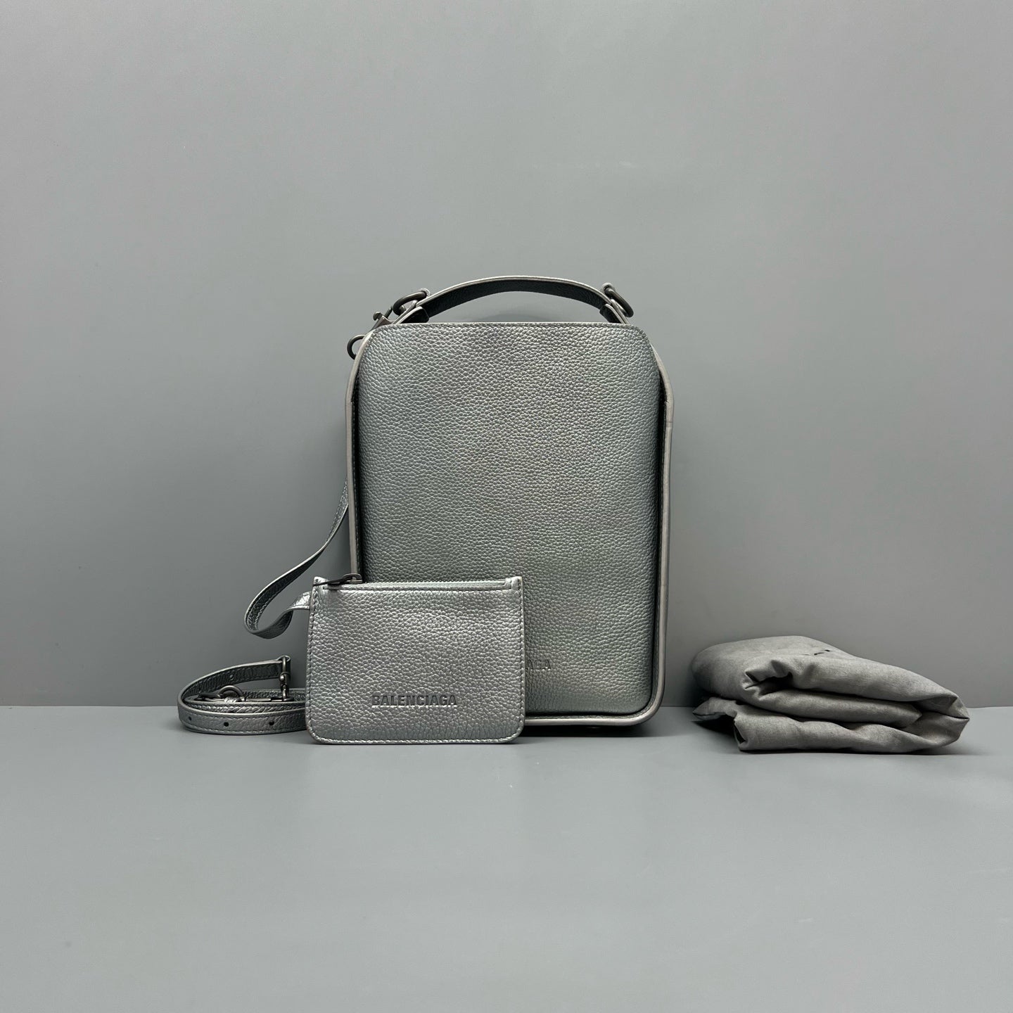 Balenciaga Silver Bucket & Drawstring Bag