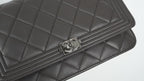 Chanel Boy Chanel chain wallet Gray