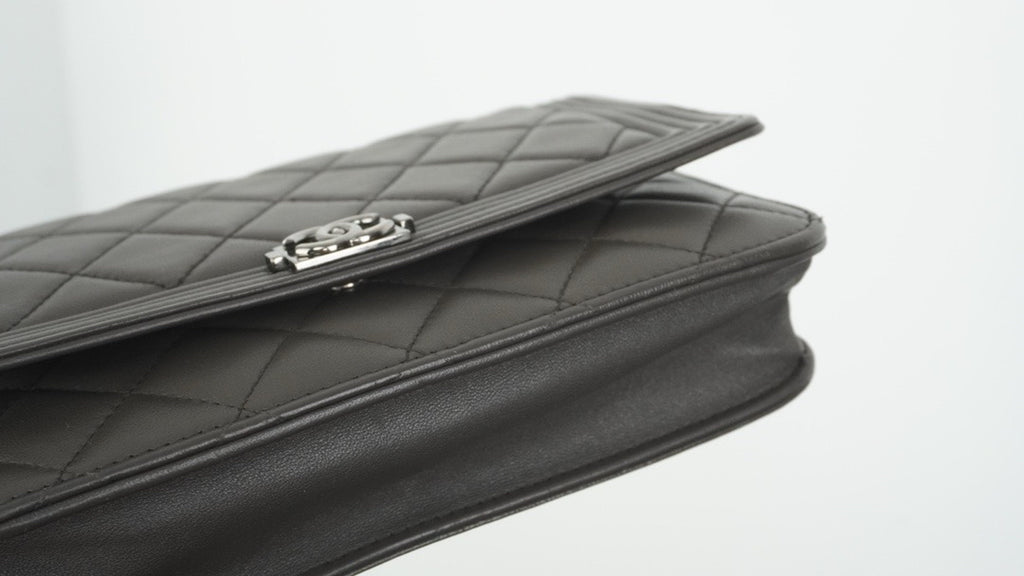 Chanel Boy Chanel chain wallet Gray