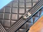 Chanel Boy Chanel chain wallet Gray
